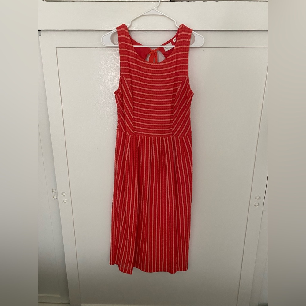 Anthropologie summer coral dress with back tie